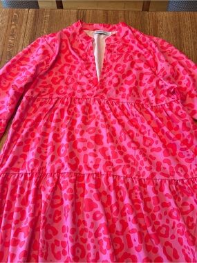 MISSLOOK Hot Pink Leopard Tiered Maxi Dress - Size L